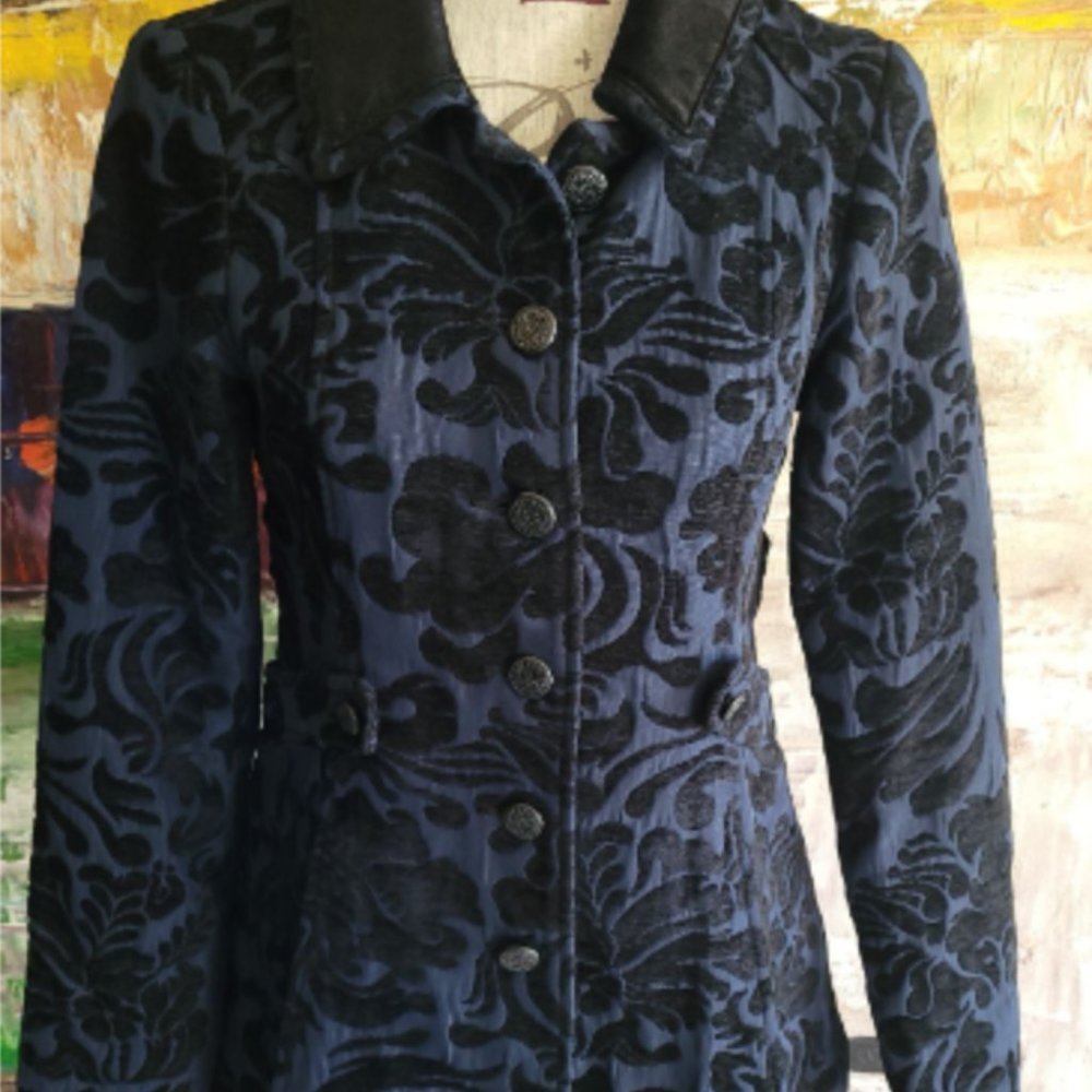 Free People Dark Blue and Black Coat